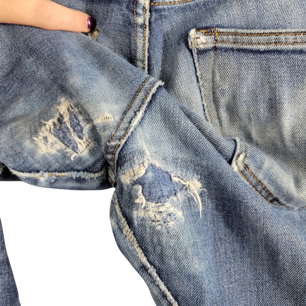 J.Crew 484 Slim Fit Denim Jeans Mens 32x30 Naturally Distressed Grunge Thrashed - Picture 10 of 14